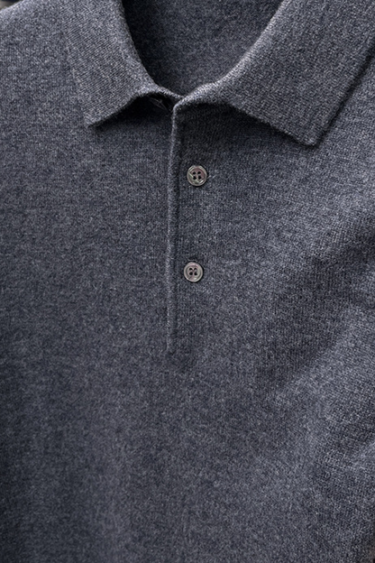 Wool Long-Sleeve Polo