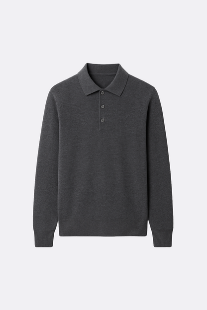 Wool Long-Sleeve Polo