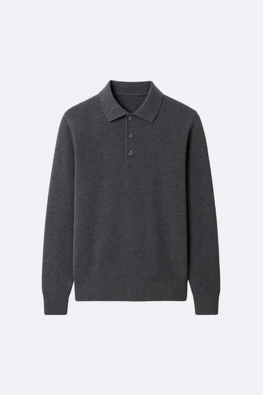 Wool Long-Sleeve Polo